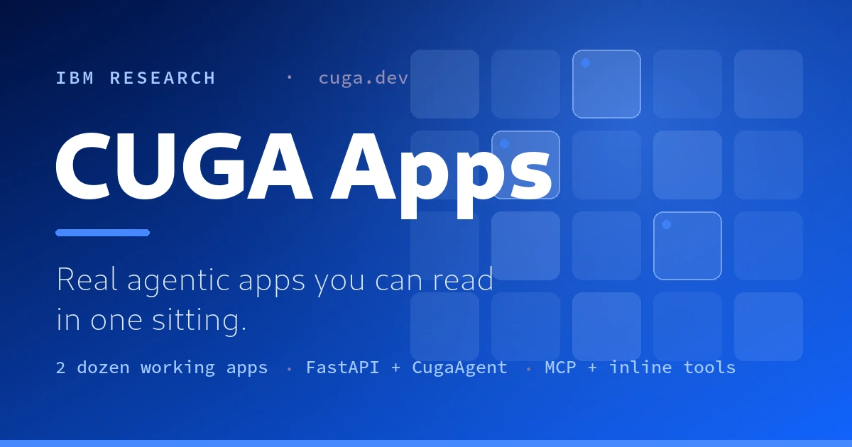 Build real agentic apps using CUGA: two dozen working examples on a lightweight harness