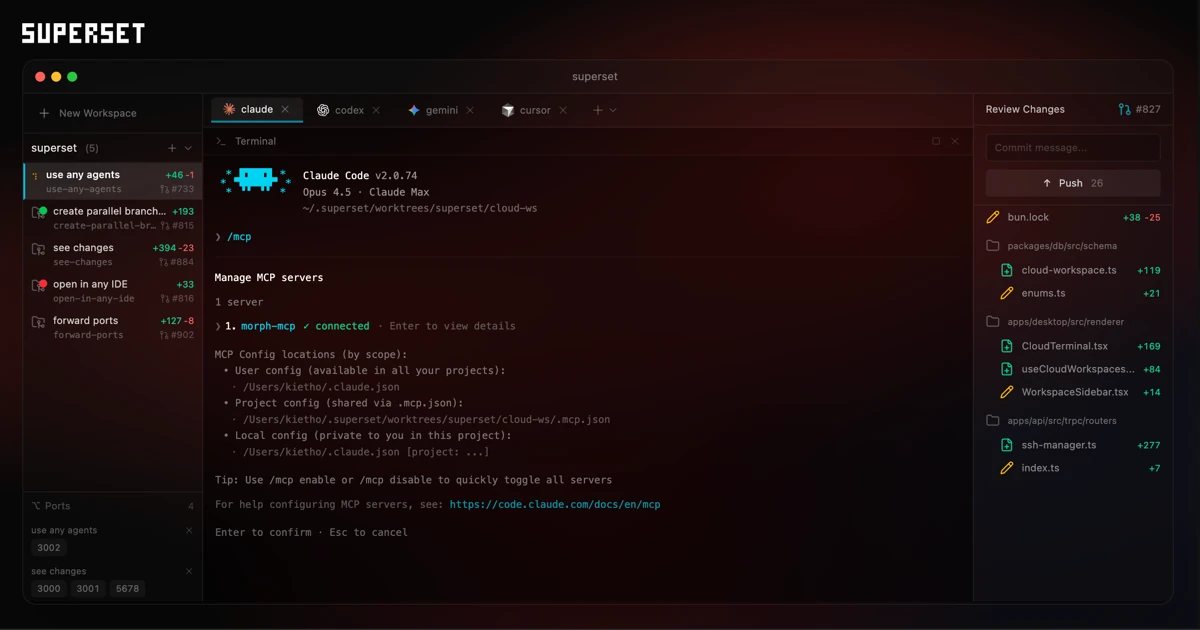 Superset - Run 10+ parallel coding agents on your machine