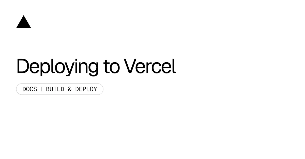 Deploying to Vercel