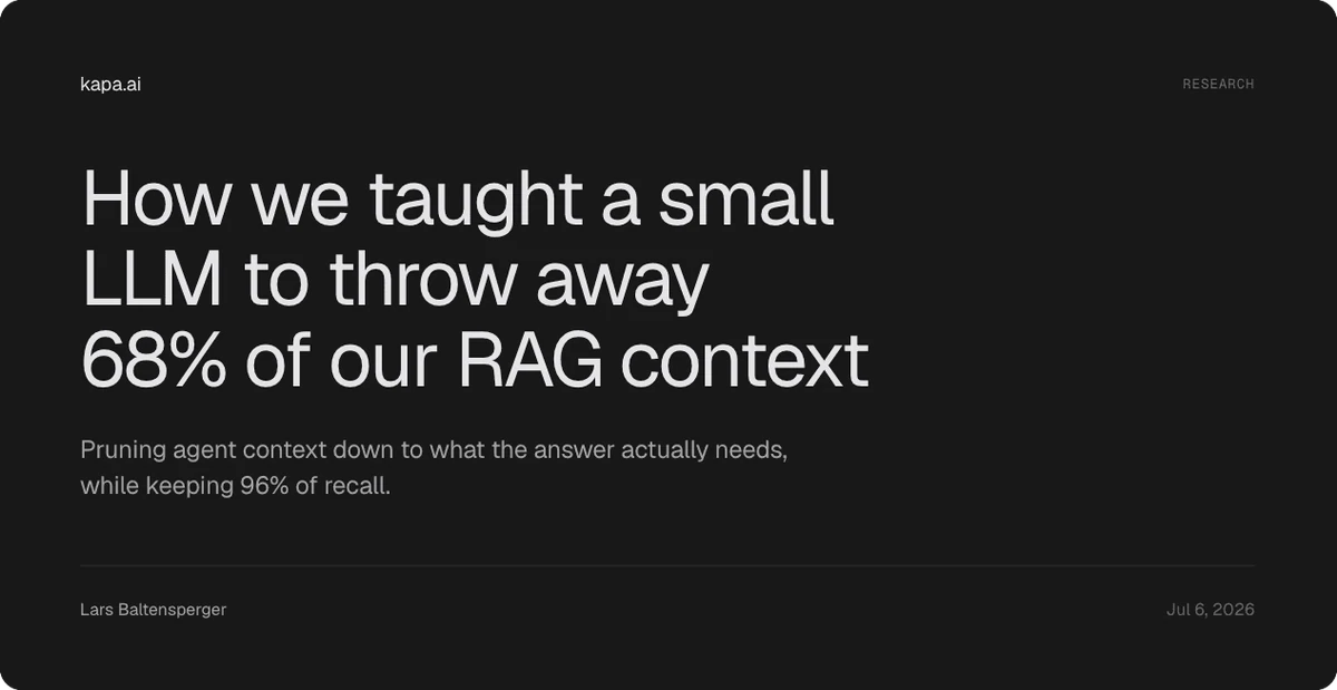 Pruning RAG context down to what the answer actually needs