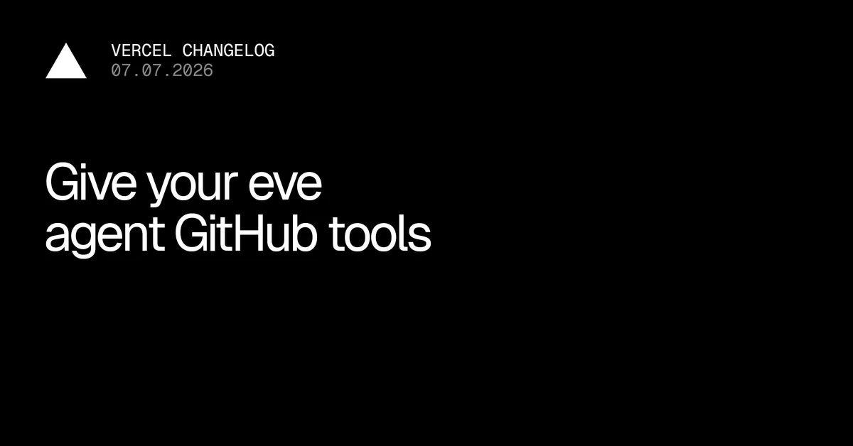 Give your eve agent GitHub tools