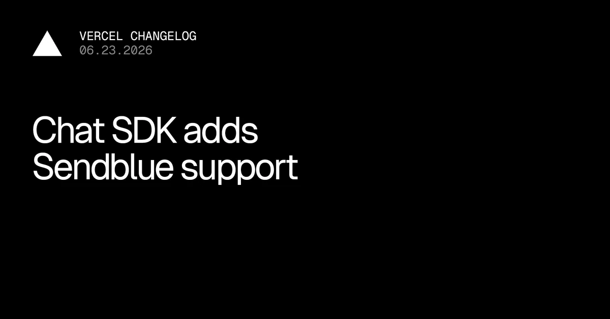 Chat SDK adds Sendblue support