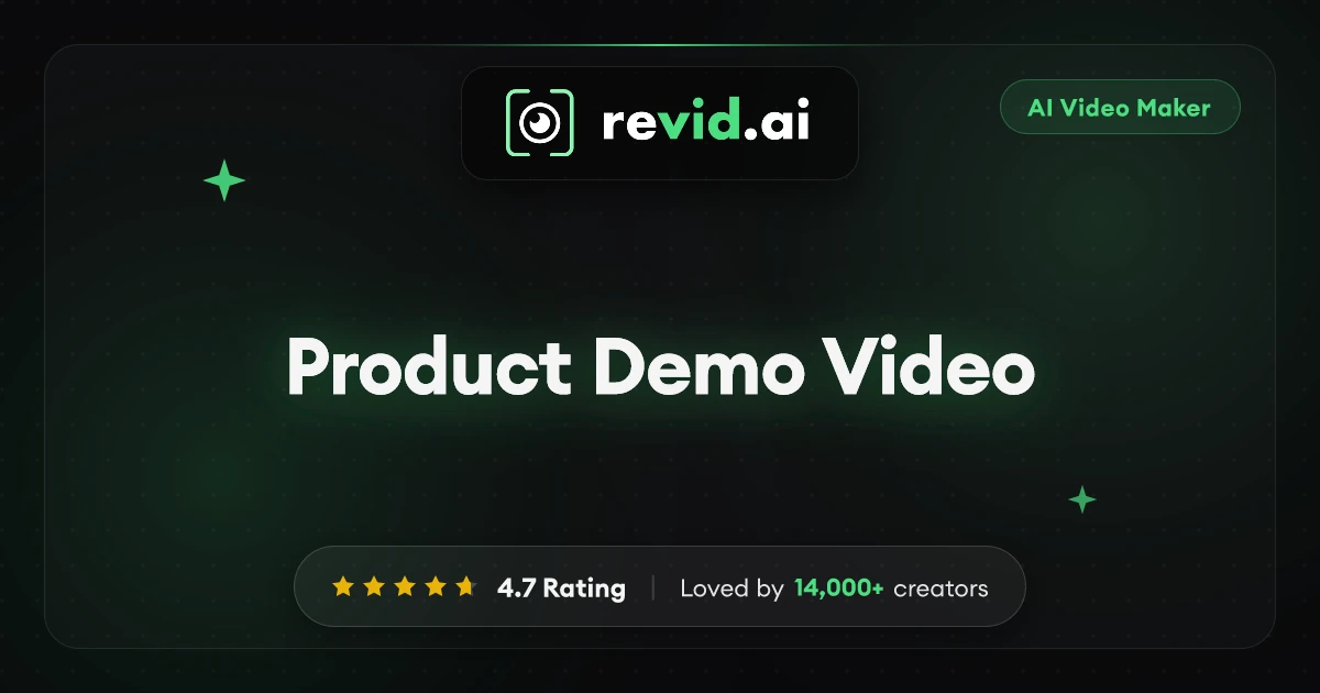 SaaS Product Demo AI Video Generator - revid.ai