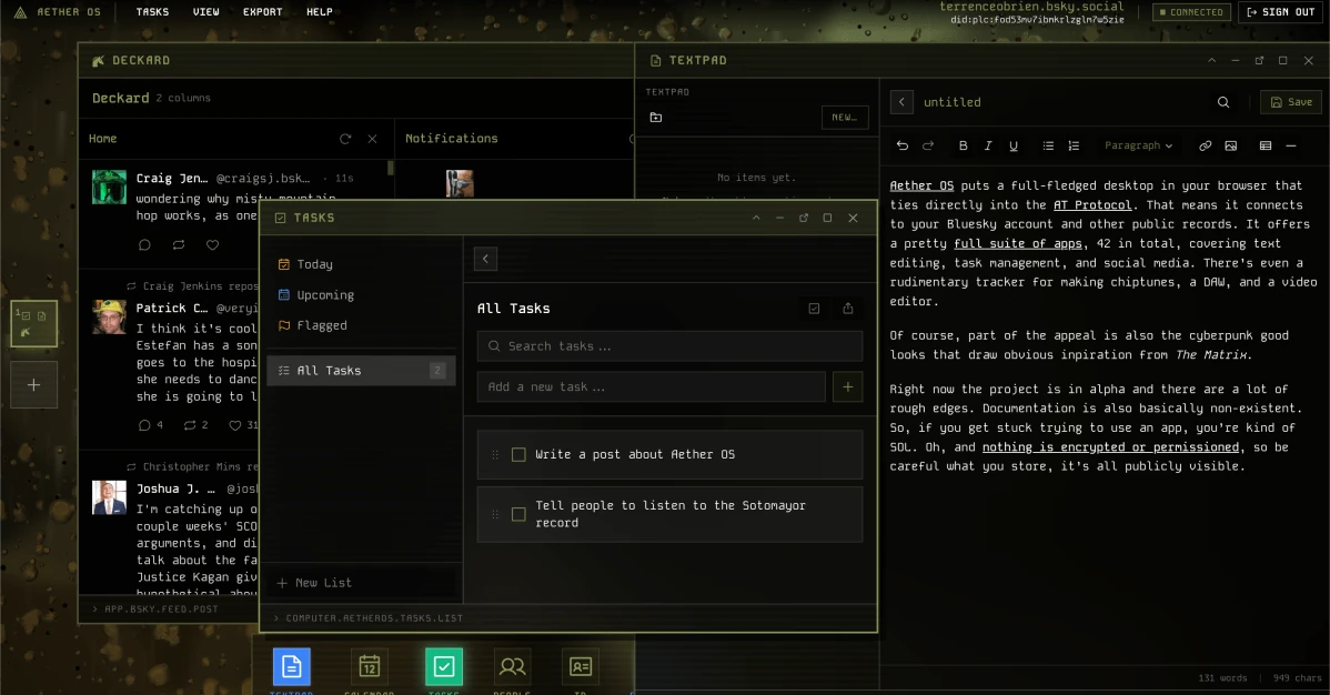 Aether OS is computer in a browser built for the AT Protocol