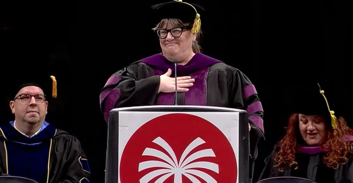 An AI announcer mispronounced and skipped names during a graduation