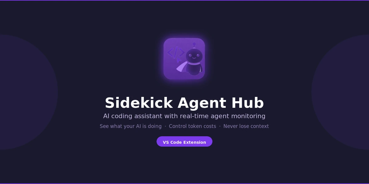 GitHub - cesarandreslopez/sidekick-agent-hub: Multi-provider AI coding assistant & agent session monitor for VS Code and the terminal — inline completions, code transforms, and a full TUI dashboard f…
