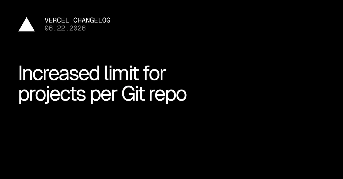 Increased limit for projects per Git repo