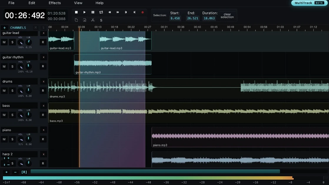 Show HN: Audiomass – a free, open-source multitrack audio editor for the web
