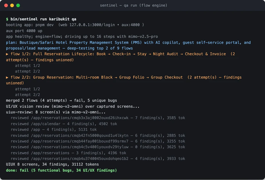 Show HN: Sentinel – open-source QA agent that reads your code before it clicks