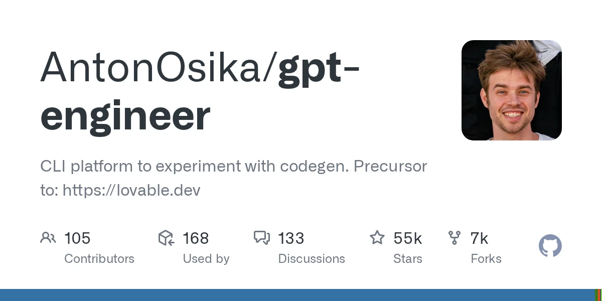 GitHub - AntonOsika/gpt-engineer: CLI platform to experiment with codegen. Precursor to: https://lovable.dev
