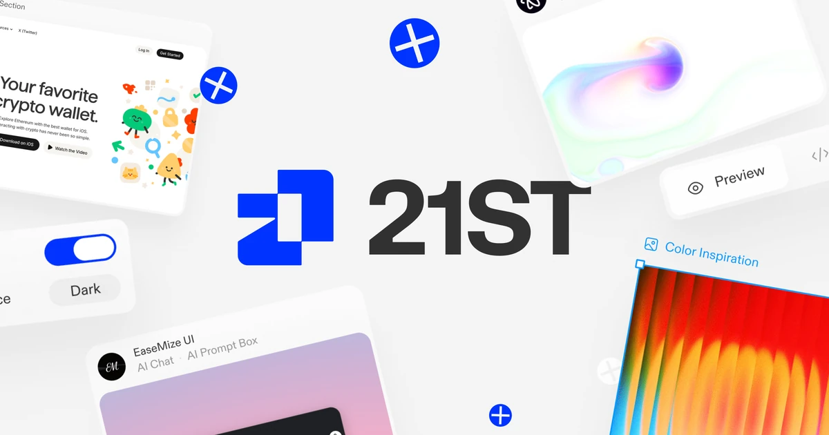 Discover community-made UI components | 21st