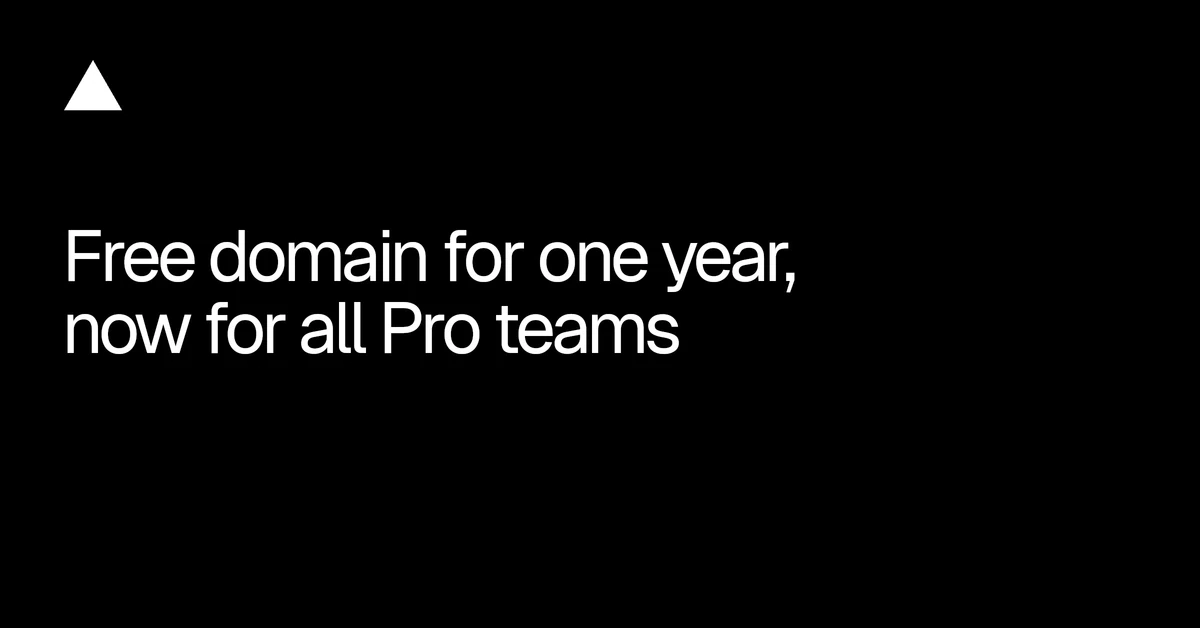 Free domain for one year, now for all Pro teams