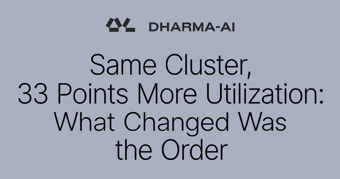 Same Cluster, 33 Points More Utilization: What Changed Was the Order