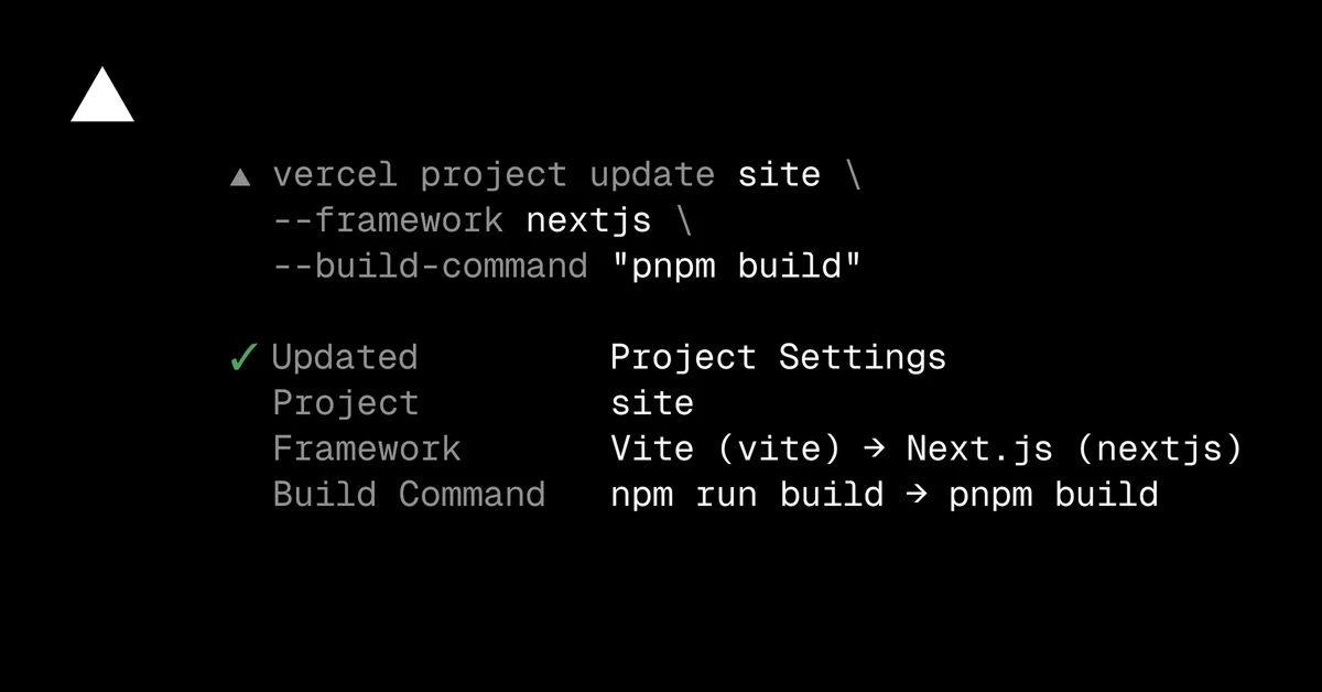 Update Project Settings from the Vercel CLI