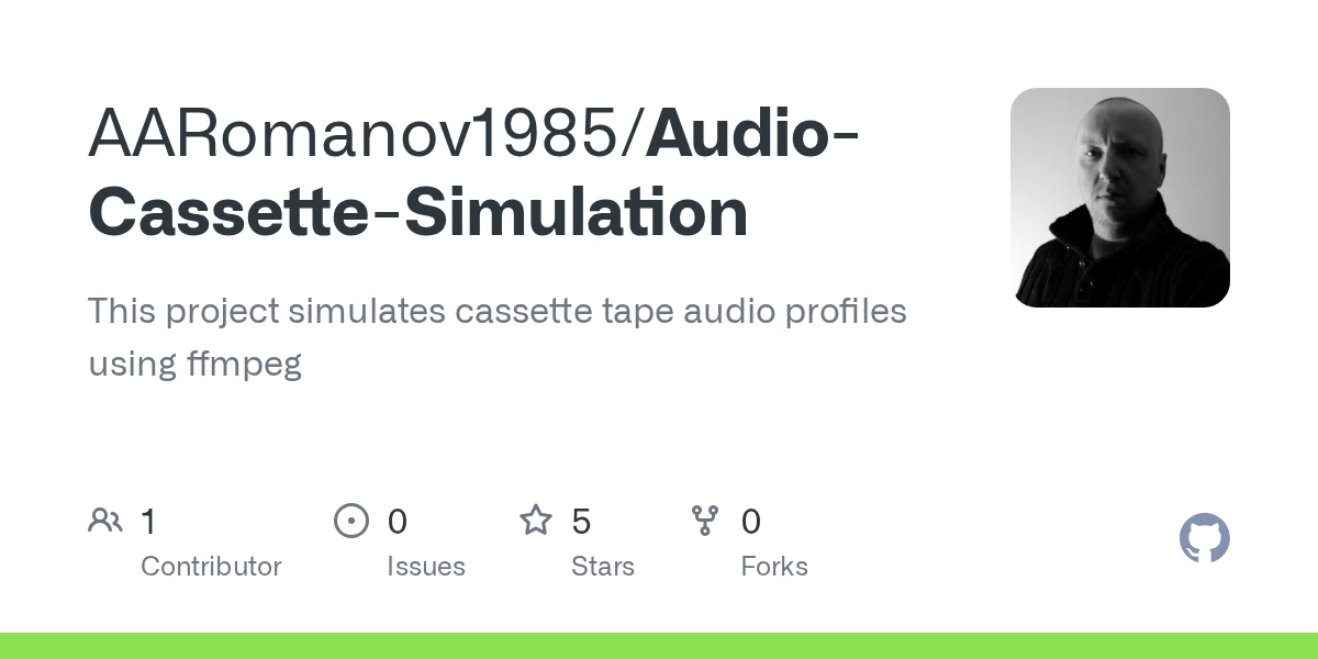 Simulate cassette tape audio profiles using FFmpeg