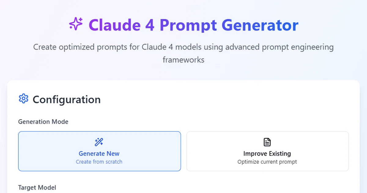 Claude 4 Prompt Generator