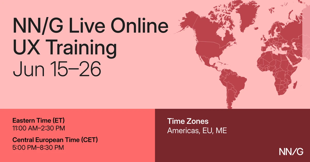 June Live Online UX Training 2026 Agenda | Nielsen Norman Group