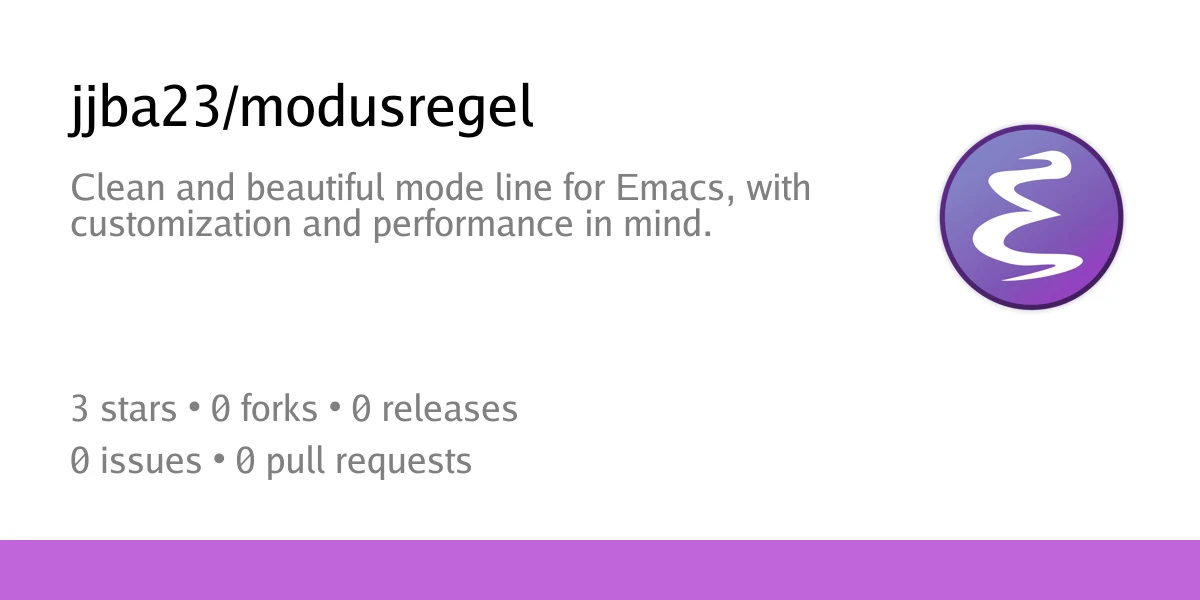 Simple, beautiful Emacs modeline: modusregel