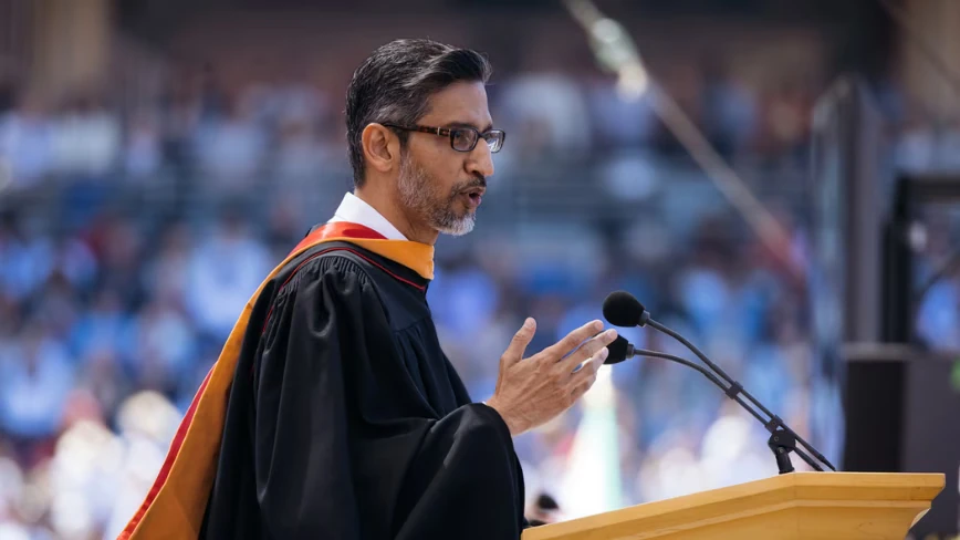 Google’s Sundar Pichai chose optimism over AI at Stanford. Graduates walked out anyway