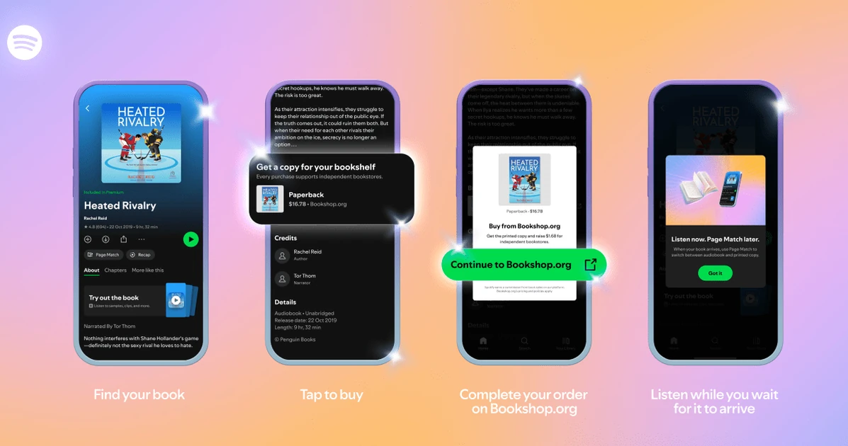 Spotify now sells printed books
