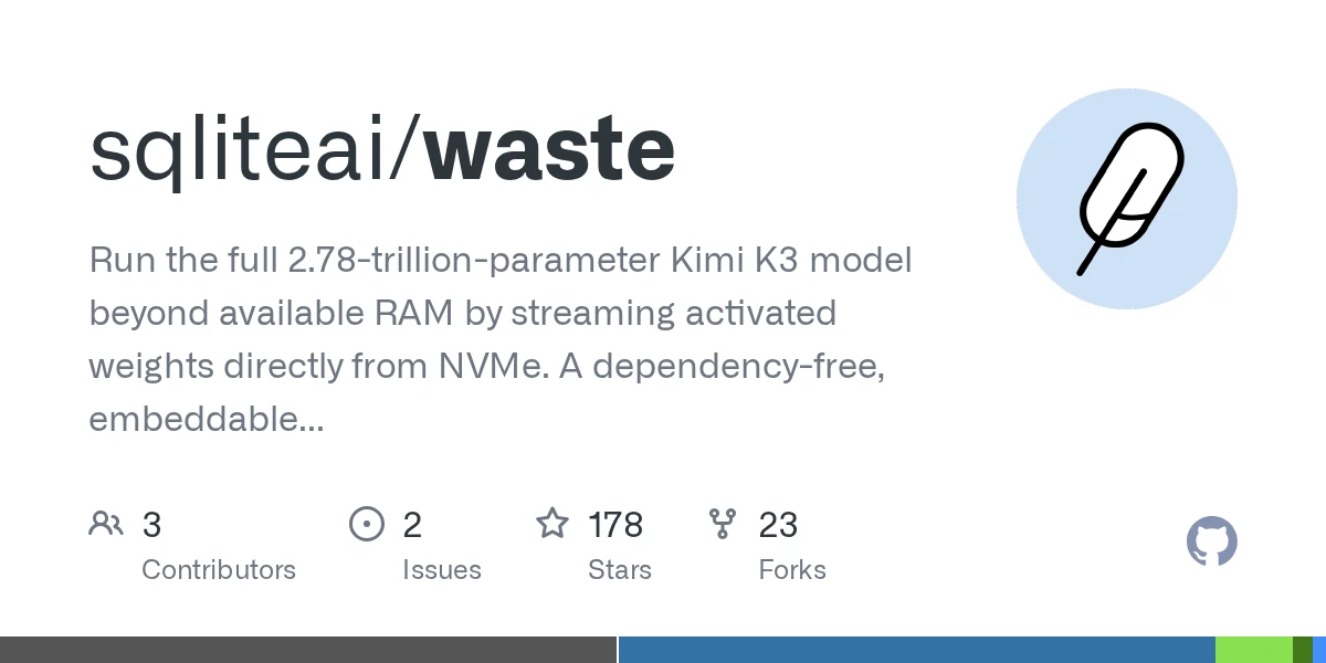 Run Kimi K3 using 29 GB of RAM at 0.50 tok/s