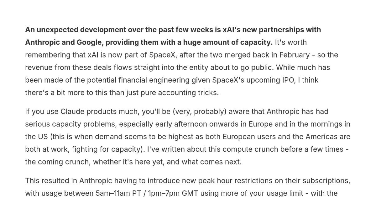 xAI is looking more like a datacentre REIT than a frontier lab