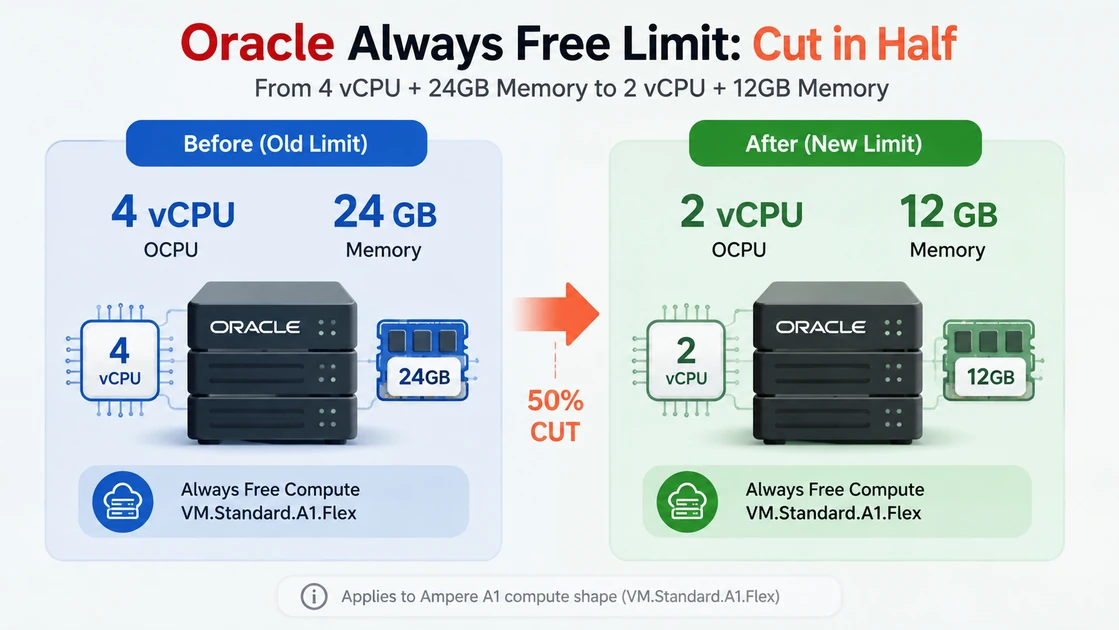 Oracle Just Halved Its Always Free ARM Limits