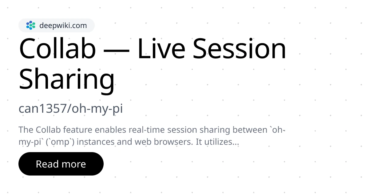Collab — Live Session Sharing | can1357/oh-my-pi | DeepWiki