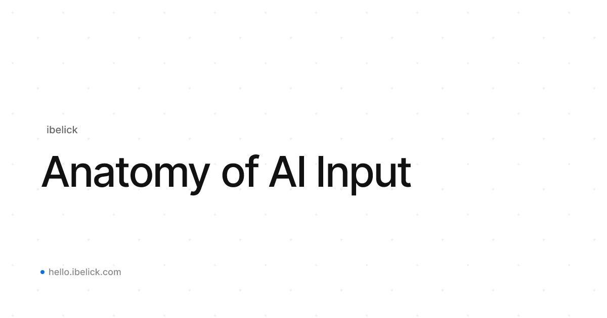 Anatomy of AI input