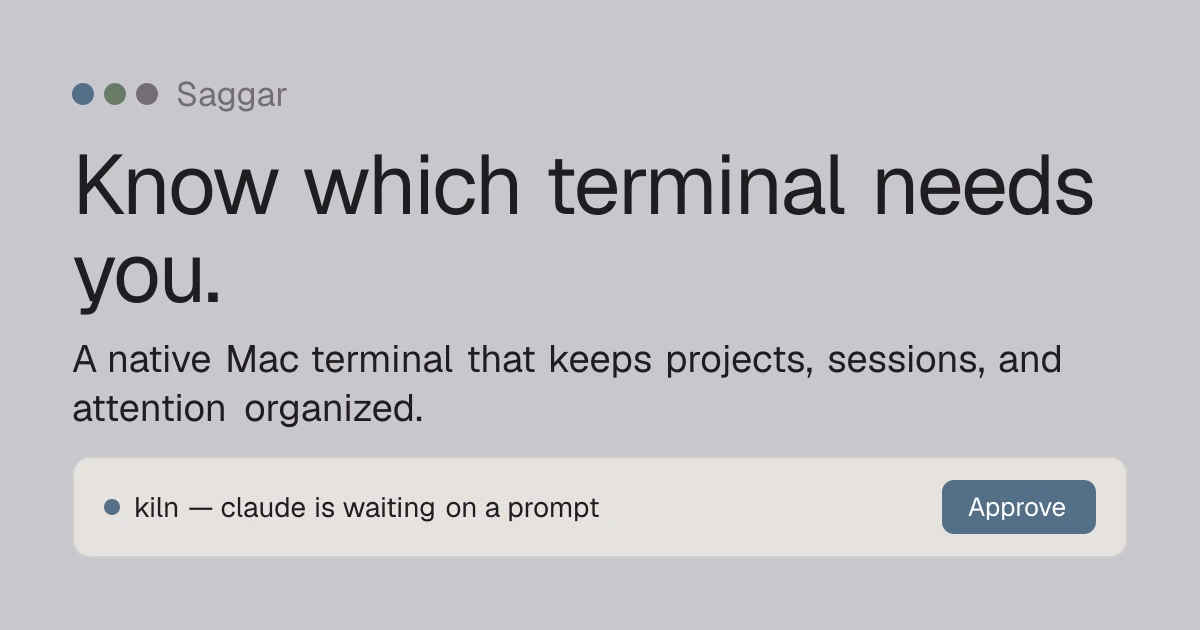 Show HN: Saggar, a Mac terminal that keeps sessions and your attention organized