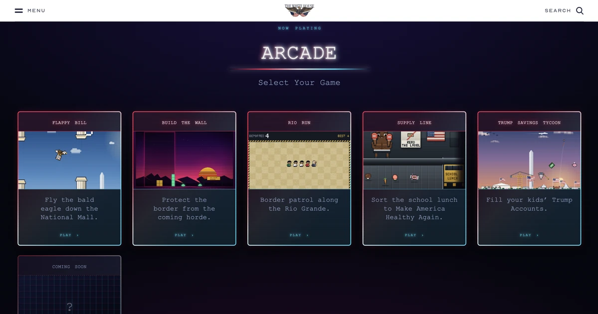 Trump games: White House unveils anti-immigrant, Pro-Trump retro arcade