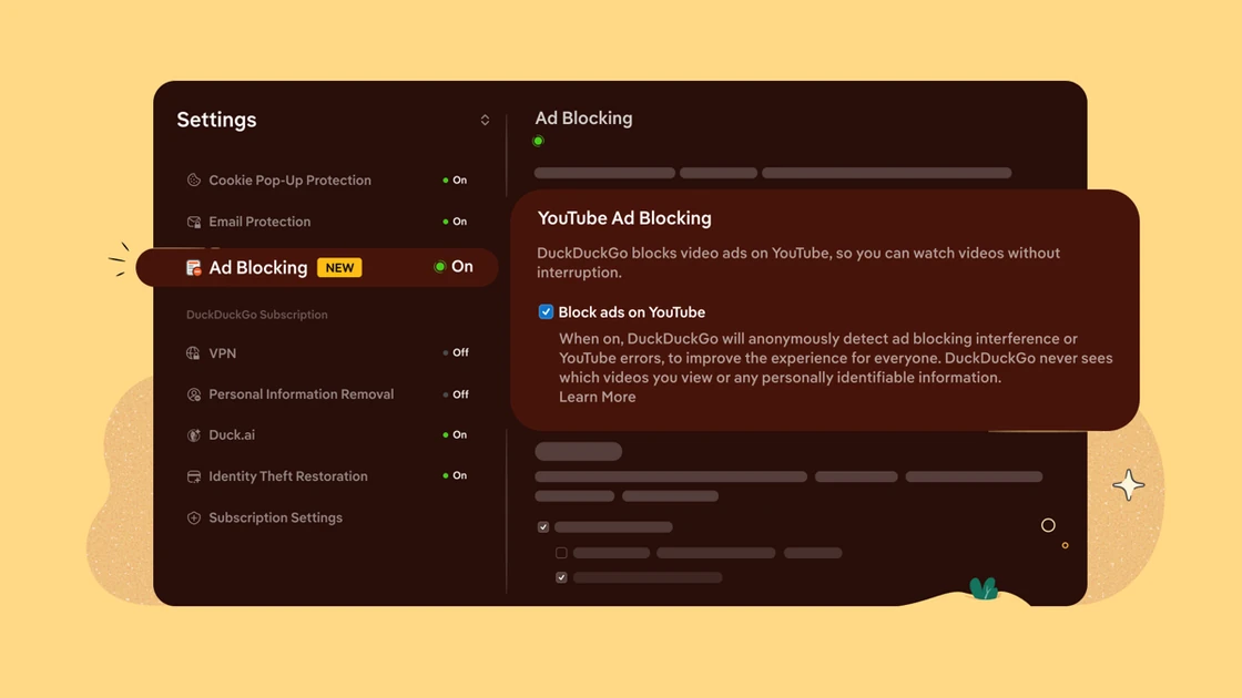 DuckDuckGo's web browser will now automatically block YouTube ads