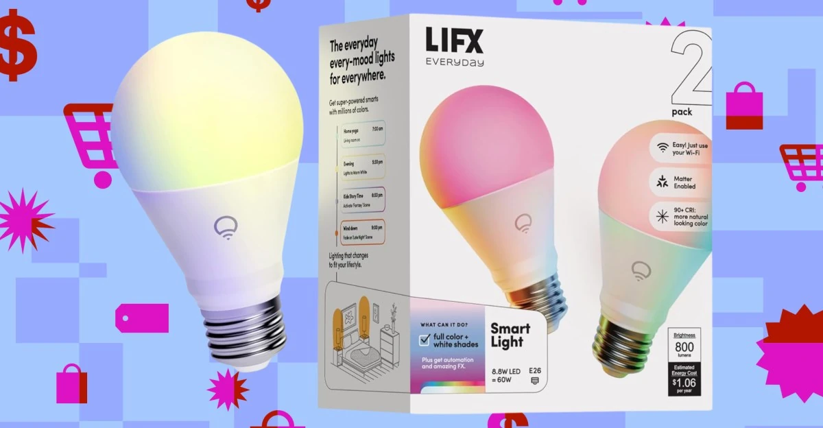 Lifx’s two-pack of Matter-enabled smart color bulbs is down to $20