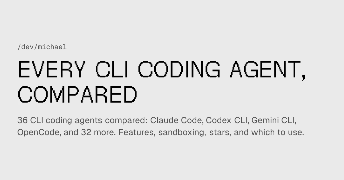 Every CLI coding agent, compared