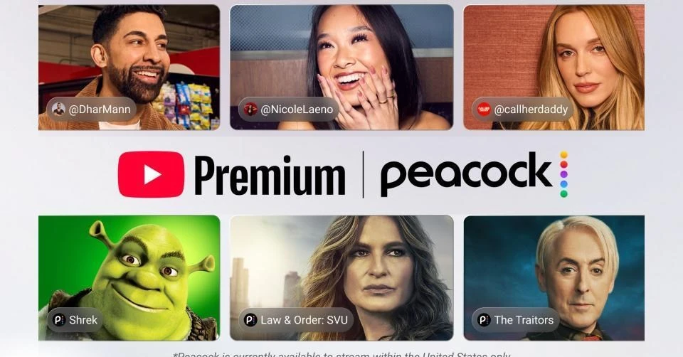YouTube Premium will include Peacock starting next year
