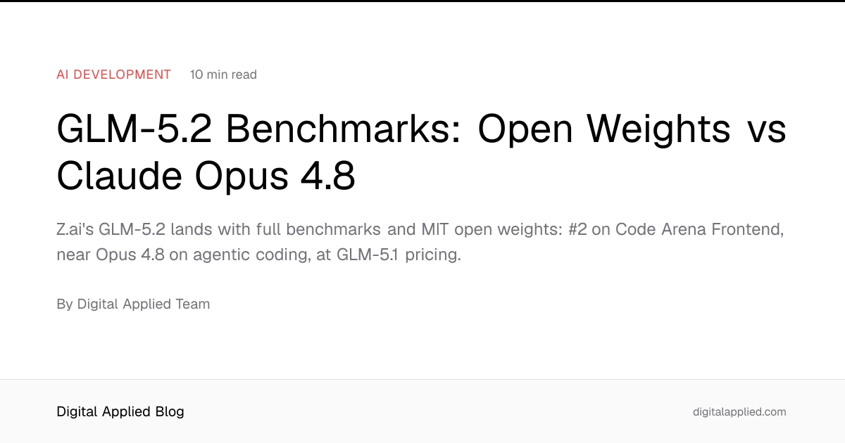 GLM-5.2 Benchmarks: Open Weights vs Claude Opus 4.8