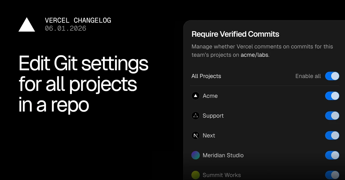 Edit Git settings for all projects in a repo