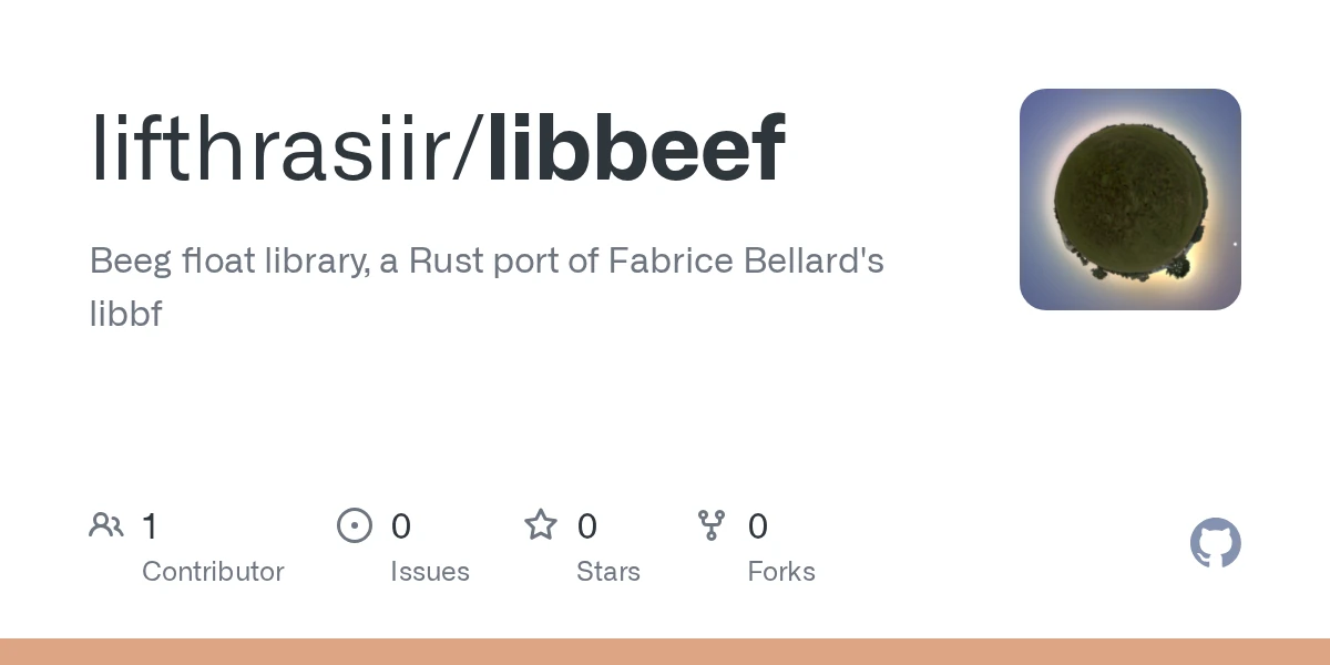 Beeg float library, a Rust port of Fabrice Bellard's libbf
