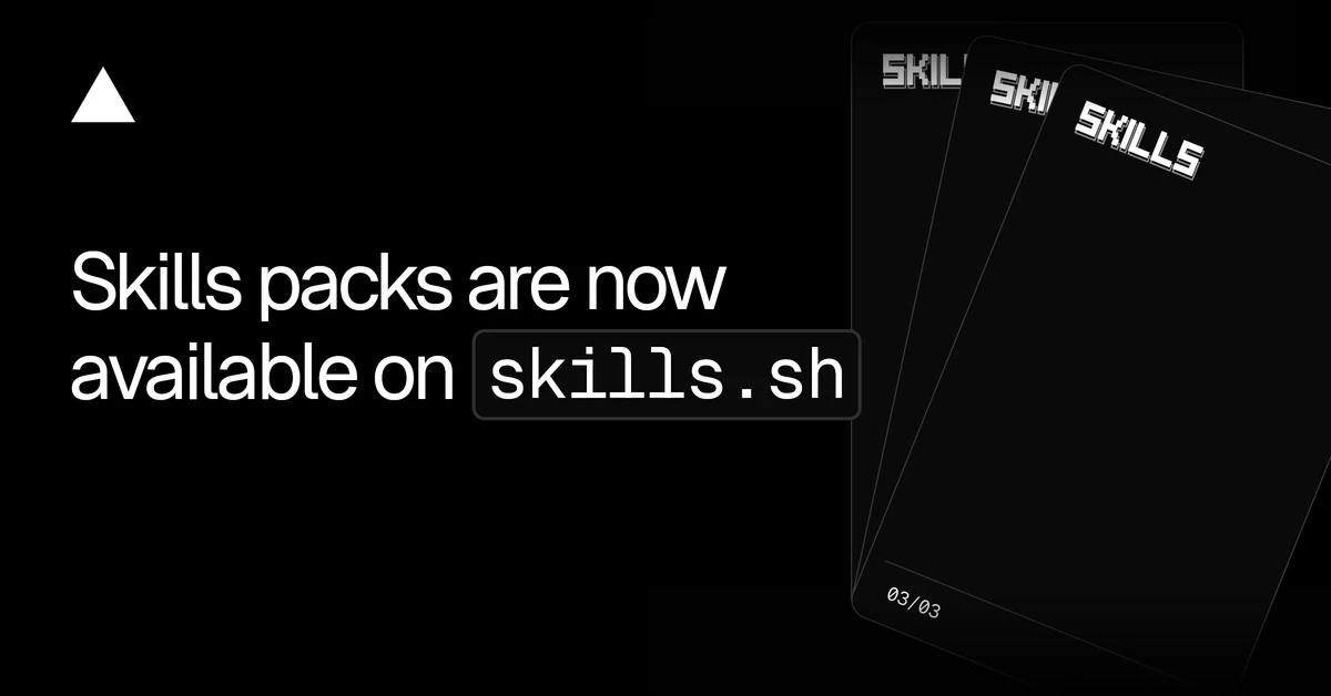 Skill packs are now available on skills.sh