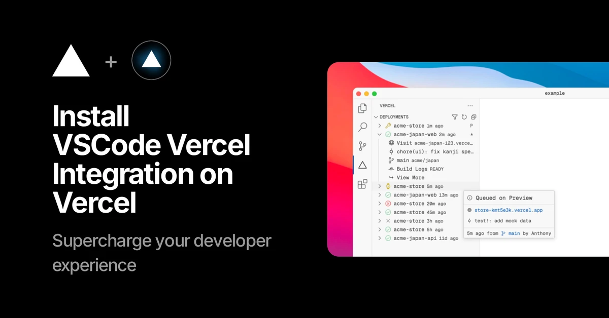 VSCode Vercel for Vercel – Vercel