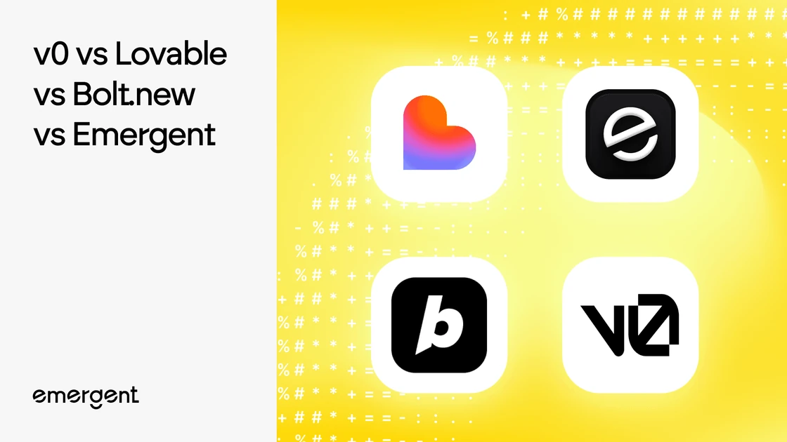 v0 vs Lovable vs Bolt vs Emergent: One-to-One Comparison