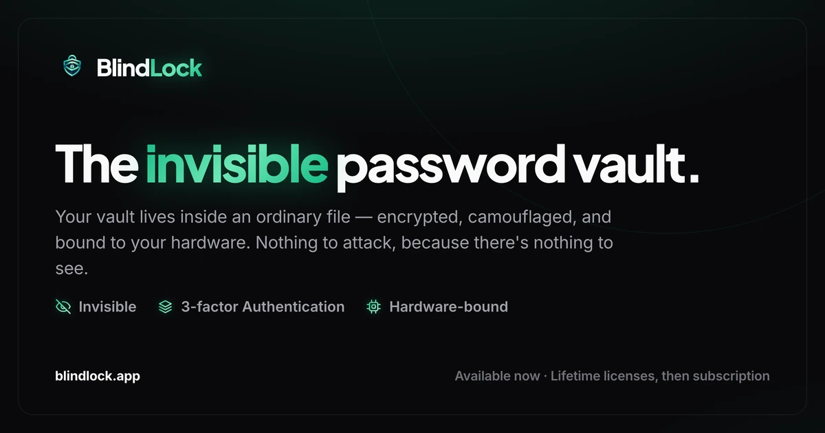 I built a hardware-bound local password vault hidden in a photo