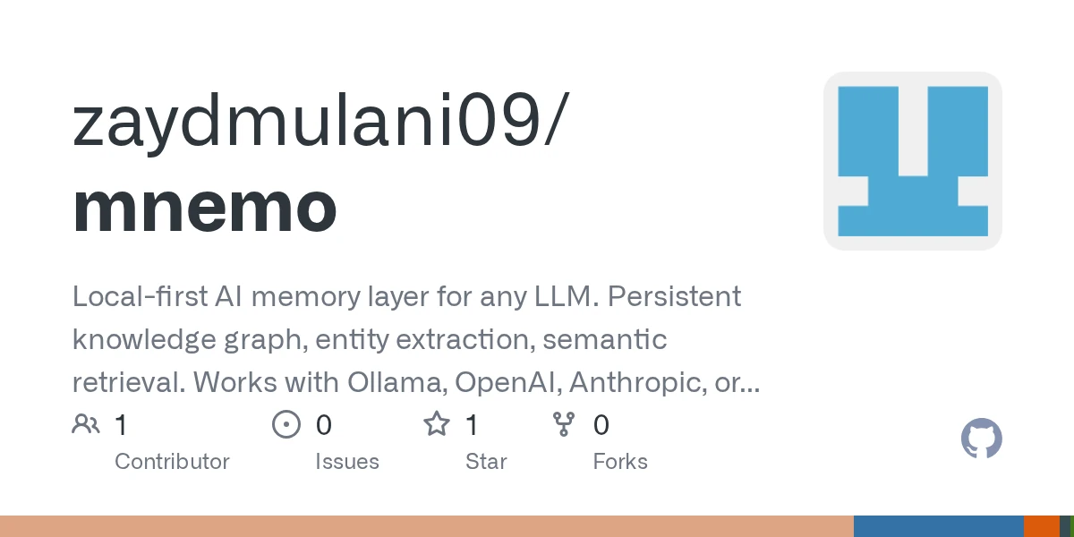 Show HN: Mnemo – local-first AI memory layer for any LLM (Rust, SQLite,petgraph)