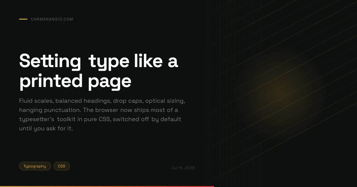 Setting type like a printed page