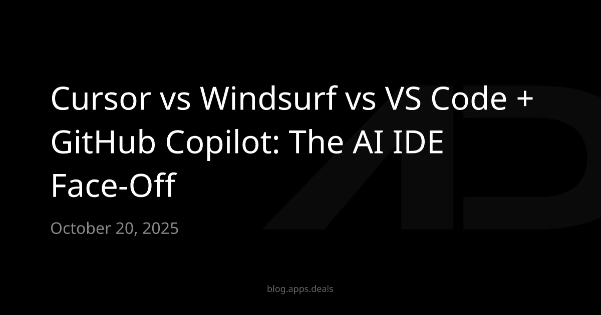Cursor vs Windsurf vs VS Code + GitHub Copilot: The AI IDE Face‑Off