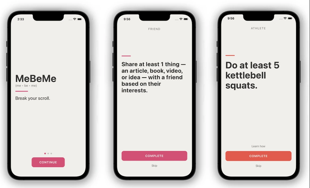 MeBeMe’s new ‘interrupter’ app helps you become your best self instead of doomscrolling