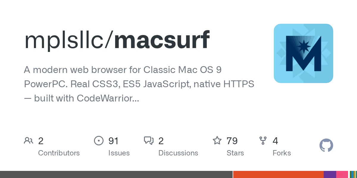 Macsurf, "modern" web browser for macOS 9