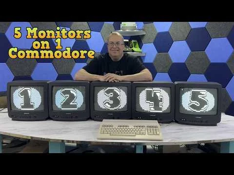 Five monitors on a Commodore 128 [video]