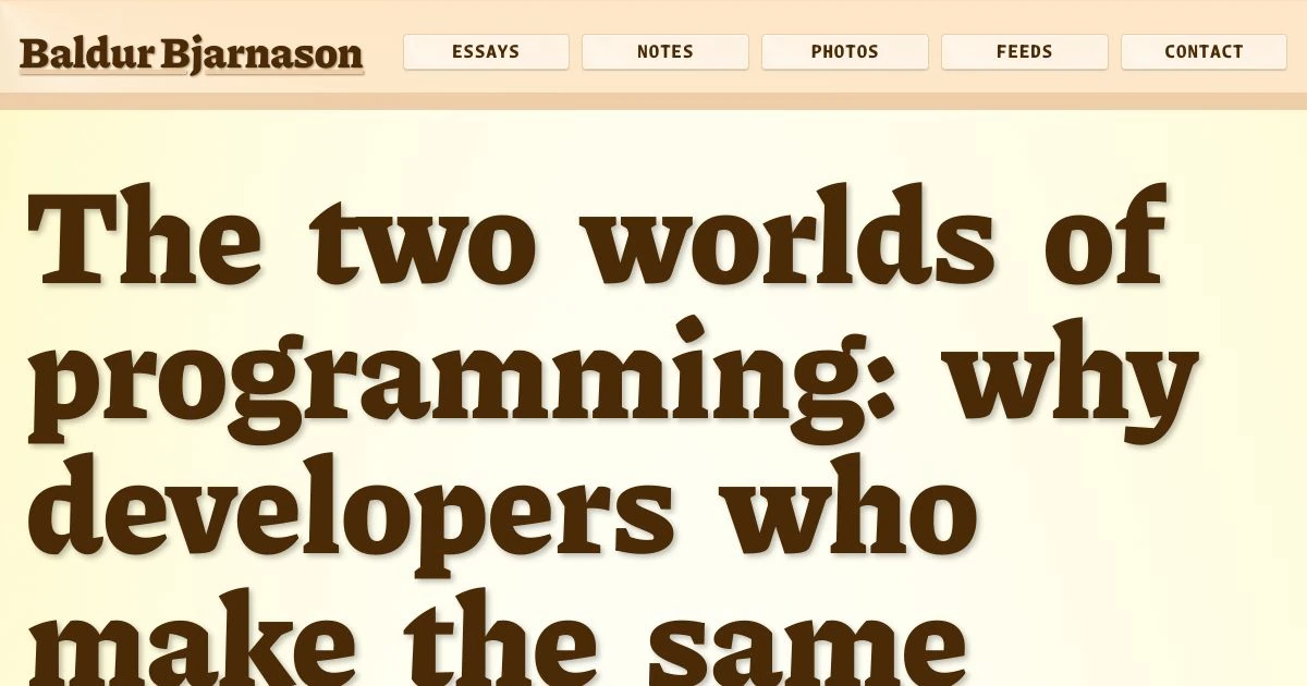 The two worlds of programming: why developers who make the same observations about LLMs come to opposite conclusions