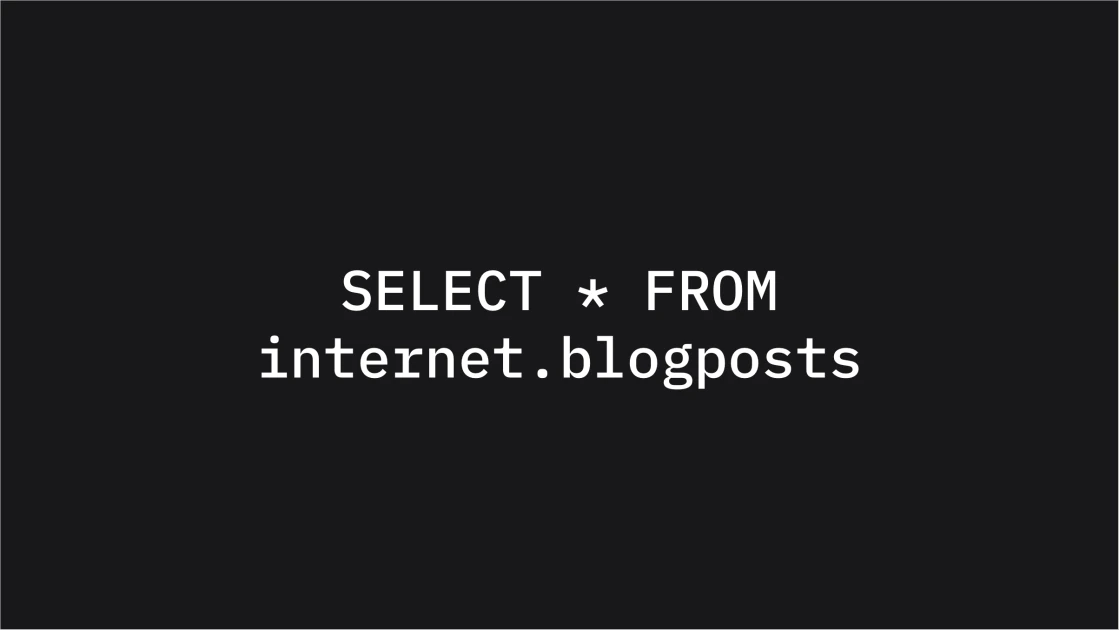 Select * from Internet.blogposts